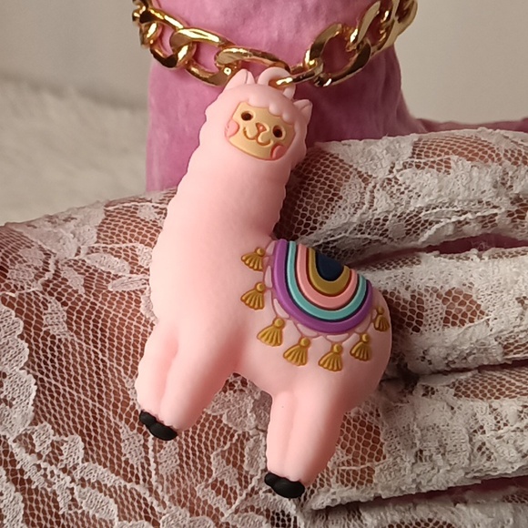 PINK LLAMA w/handmade necklace 🦙 - Picture 11 of 14